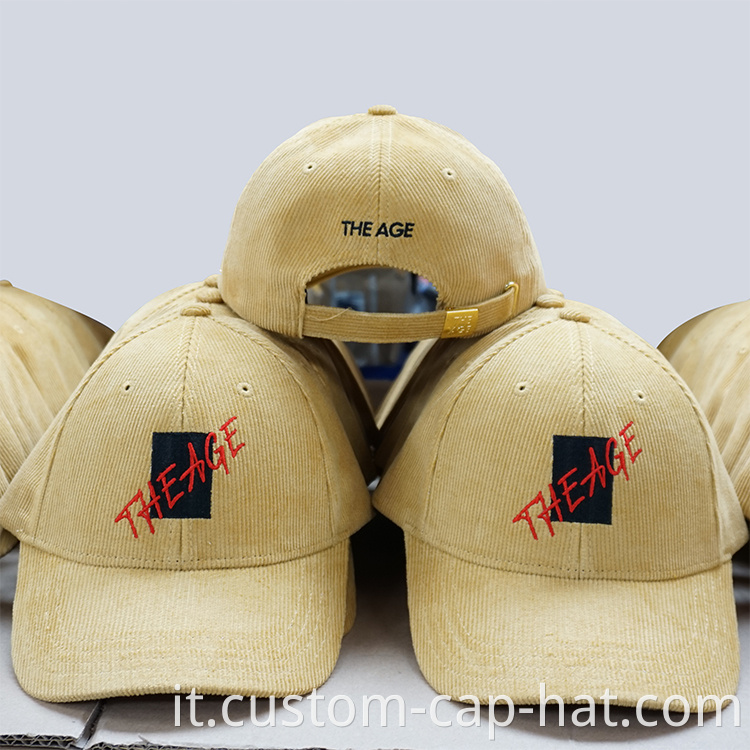 Beige Corduroy Baseball Cap